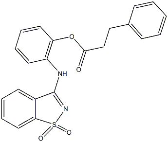 2-[(1,1-dioxido-1,2-benzisothiazol-3-yl)amino]phenyl 3-phenylpropanoate 구조식 이미지