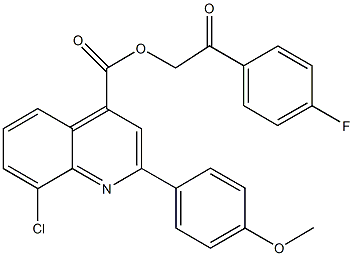 2-(4-fluorophenyl)-2-oxoethyl 8-chloro-2-(4-methoxyphenyl)-4-quinolinecarboxylate 구조식 이미지