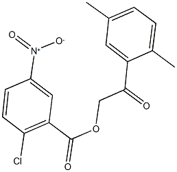 2-(2,5-dimethylphenyl)-2-oxoethyl 2-chloro-5-nitrobenzoate 구조식 이미지