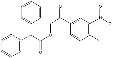 2-{3-nitro-4-methylphenyl}-2-oxoethyl diphenylacetate 구조식 이미지