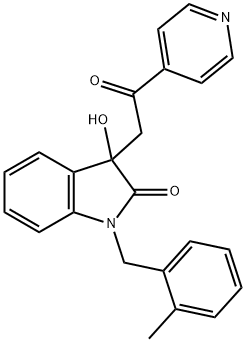 3-hydroxy-1-(2-methylbenzyl)-3-[2-oxo-2-(4-pyridinyl)ethyl]-1,3-dihydro-2H-indol-2-one 구조식 이미지