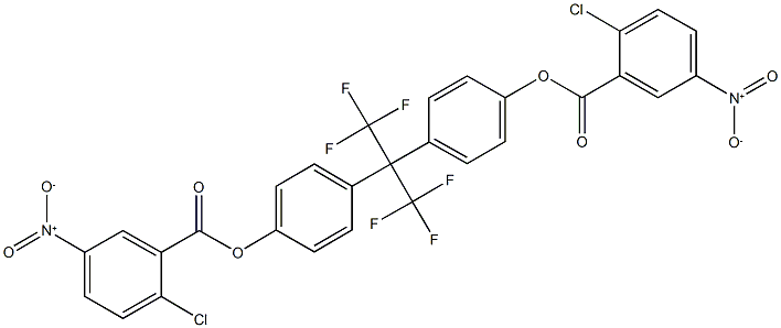 4-[1-[4-({2-chloro-5-nitrobenzoyl}oxy)phenyl]-2,2,2-trifluoro-1-(trifluoromethyl)ethyl]phenyl 2-chloro-5-nitrobenzoate 구조식 이미지