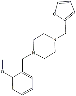 1-(2-furylmethyl)-4-(2-methoxybenzyl)piperazine 구조식 이미지