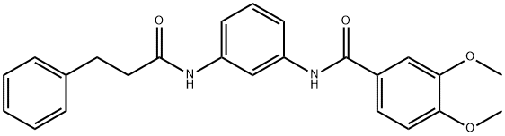 3,4-dimethoxy-N-{3-[(3-phenylpropanoyl)amino]phenyl}benzamide Structure