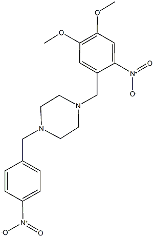 1-{4-nitrobenzyl}-4-{2-nitro-4,5-dimethoxybenzyl}piperazine Structure