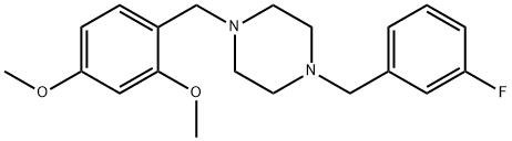 1-(2,4-dimethoxybenzyl)-4-(3-fluorobenzyl)piperazine Structure