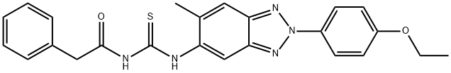 N-[2-(4-ethoxyphenyl)-6-methyl-2H-1,2,3-benzotriazol-5-yl]-N'-(phenylacetyl)thiourea Structure