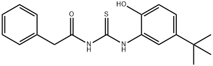 N-(5-tert-butyl-2-hydroxyphenyl)-N'-(phenylacetyl)thiourea 구조식 이미지