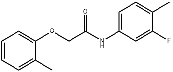 N-(3-fluoro-4-methylphenyl)-2-(2-methylphenoxy)acetamide 구조식 이미지