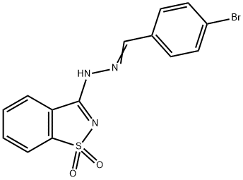 4-bromobenzaldehyde (1,1-dioxido-1,2-benzisothiazol-3-yl)hydrazone 구조식 이미지