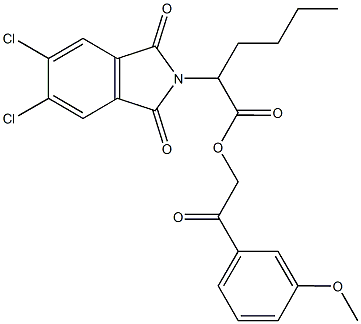 2-(3-methoxyphenyl)-2-oxoethyl 2-(5,6-dichloro-1,3-dioxo-1,3-dihydro-2H-isoindol-2-yl)hexanoate 구조식 이미지