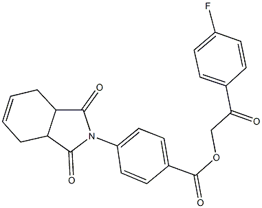 2-(4-fluorophenyl)-2-oxoethyl 4-(1,3-dioxo-1,3,3a,4,7,7a-hexahydro-2H-isoindol-2-yl)benzoate 구조식 이미지