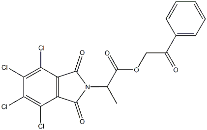 2-oxo-2-phenylethyl 2-(4,5,6,7-tetrachloro-1,3-dioxo-1,3-dihydro-2H-isoindol-2-yl)propanoate 구조식 이미지