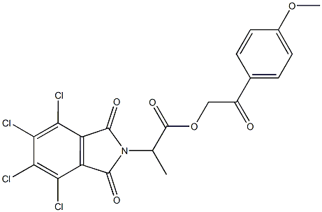 2-(4-methoxyphenyl)-2-oxoethyl 2-(4,5,6,7-tetrachloro-1,3-dioxo-1,3-dihydro-2H-isoindol-2-yl)propanoate 구조식 이미지