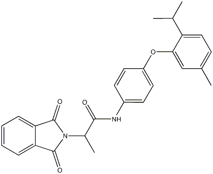 2-(1,3-dioxo-1,3-dihydro-2H-isoindol-2-yl)-N-[4-(2-isopropyl-5-methylphenoxy)phenyl]propanamide Structure