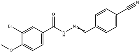 3-bromo-N'-(4-cyanobenzylidene)-4-methoxybenzohydrazide 구조식 이미지