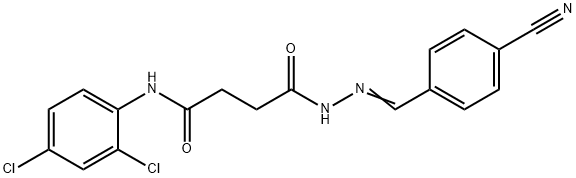 4-[2-(4-cyanobenzylidene)hydrazino]-N-(2,4-dichlorophenyl)-4-oxobutanamide 구조식 이미지