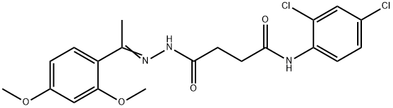 N-(2,4-dichlorophenyl)-4-{2-[1-(2,4-dimethoxyphenyl)ethylidene]hydrazino}-4-oxobutanamide 구조식 이미지