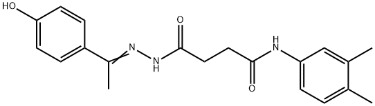 N-(3,4-dimethylphenyl)-4-{2-[1-(4-hydroxyphenyl)ethylidene]hydrazino}-4-oxobutanamide 구조식 이미지