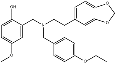 2-{[[2-(1,3-benzodioxol-5-yl)ethyl](4-ethoxybenzyl)amino]methyl}-4-methoxyphenol 구조식 이미지