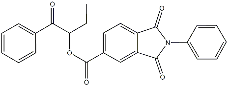 1-benzoylpropyl 1,3-dioxo-2-phenyl-5-isoindolinecarboxylate 구조식 이미지