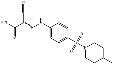 2-cyano-2-({4-[(4-methyl-1-piperidinyl)sulfonyl]phenyl}hydrazono)acetamide Structure