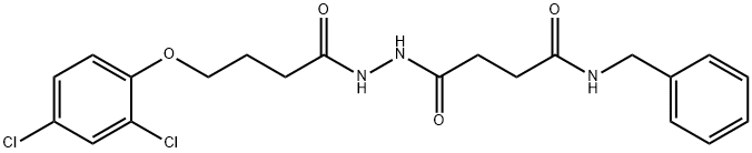 N-benzyl-4-{2-[4-(2,4-dichlorophenoxy)butanoyl]hydrazino}-4-oxobutanamide 구조식 이미지