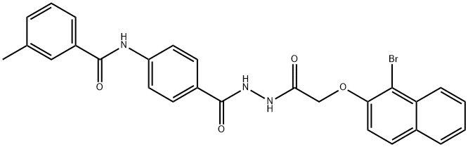 N-{4-[(2-{[(1-bromo-2-naphthyl)oxy]acetyl}hydrazino)carbonyl]phenyl}-3-methylbenzamide Structure