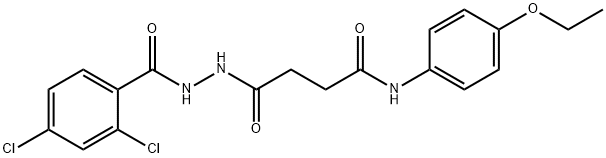 4-[2-(2,4-dichlorobenzoyl)hydrazino]-N-(4-ethoxyphenyl)-4-oxobutanamide 구조식 이미지