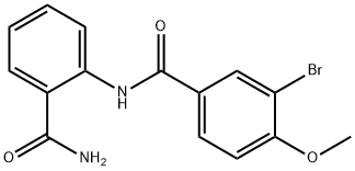 N-[2-(aminocarbonyl)phenyl]-3-bromo-4-methoxybenzamide 구조식 이미지