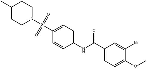 3-bromo-4-methoxy-N-{4-[(4-methyl-1-piperidinyl)sulfonyl]phenyl}benzamide 구조식 이미지