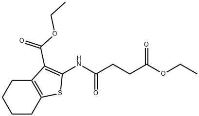 ethyl 2-[(4-ethoxy-4-oxobutanoyl)amino]-4,5,6,7-tetrahydro-1-benzothiophene-3-carboxylate 구조식 이미지