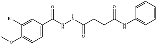 4-[2-(3-bromo-4-methoxybenzoyl)hydrazino]-4-oxo-N-phenylbutanamide Structure