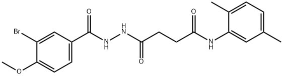 4-[2-(3-bromo-4-methoxybenzoyl)hydrazino]-N-(2,5-dimethylphenyl)-4-oxobutanamide Structure