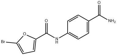 N-[4-(aminocarbonyl)phenyl]-5-bromo-2-furamide 구조식 이미지