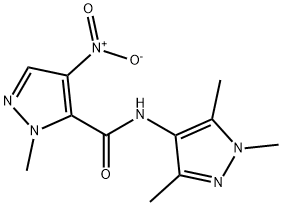 4-nitro-1-methyl-N-(1,3,5-trimethyl-1H-pyrazol-4-yl)-1H-pyrazole-5-carboxamide 구조식 이미지