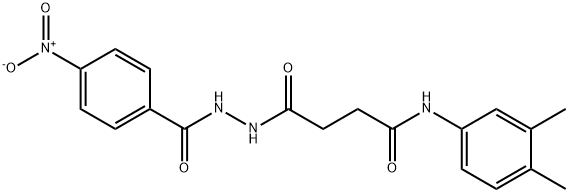 N-(3,4-dimethylphenyl)-4-(2-{4-nitrobenzoyl}hydrazino)-4-oxobutanamide Structure