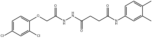 4-{2-[(2,4-dichlorophenoxy)acetyl]hydrazino}-N-(3,4-dimethylphenyl)-4-oxobutanamide 구조식 이미지