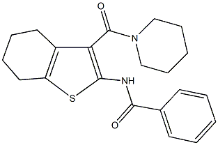 N-[3-(1-piperidinylcarbonyl)-4,5,6,7-tetrahydro-1-benzothien-2-yl]benzamide Structure