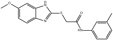 2-[(6-methoxy-1H-benzimidazol-2-yl)sulfanyl]-N-(3-methylphenyl)acetamide 구조식 이미지