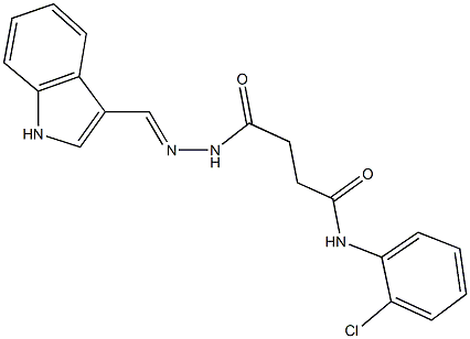 N-(2-chlorophenyl)-4-[2-(1H-indol-3-ylmethylene)hydrazino]-4-oxobutanamide Structure