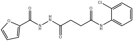 N-(2-chlorophenyl)-4-[2-(2-furoyl)hydrazino]-4-oxobutanamide 구조식 이미지