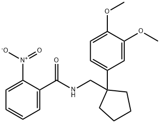 N-{[1-(3,4-dimethoxyphenyl)cyclopentyl]methyl}-2-nitrobenzamide 구조식 이미지