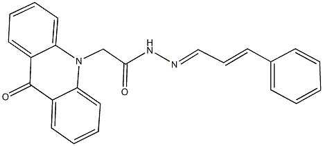 2-(9-oxo-10(9H)-acridinyl)-N'-(3-phenyl-2-propenylidene)acetohydrazide 구조식 이미지