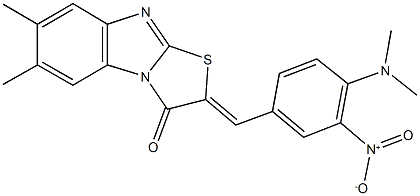 2-{4-(dimethylamino)-3-nitrobenzylidene}-6,7-dimethyl[1,3]thiazolo[3,2-a]benzimidazol-3(2H)-one Structure