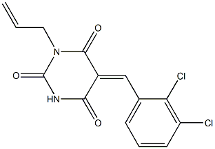 1-allyl-5-(2,3-dichlorobenzylidene)-2,4,6(1H,3H,5H)-pyrimidinetrione 구조식 이미지