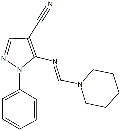 1-phenyl-5-[(1-piperidinylmethylene)amino]-1H-pyrazole-4-carbonitrile 구조식 이미지