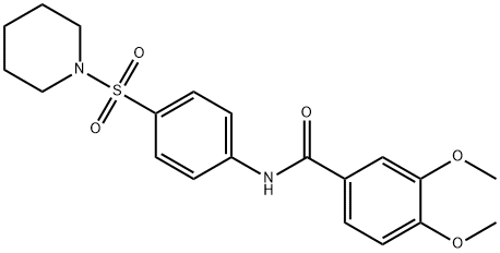 3,4-dimethoxy-N-[4-(piperidin-1-ylsulfonyl)phenyl]benzamide Structure