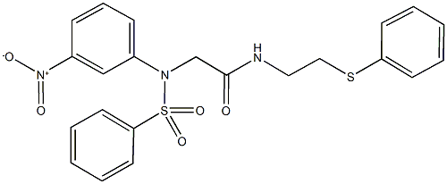 2-[{3-nitrophenyl}(phenylsulfonyl)amino]-N-[2-(phenylsulfanyl)ethyl]acetamide 구조식 이미지