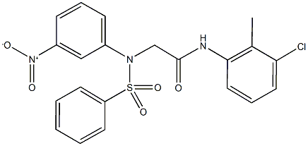 N-(3-chloro-2-methylphenyl)-2-[{3-nitrophenyl}(phenylsulfonyl)amino]acetamide Structure